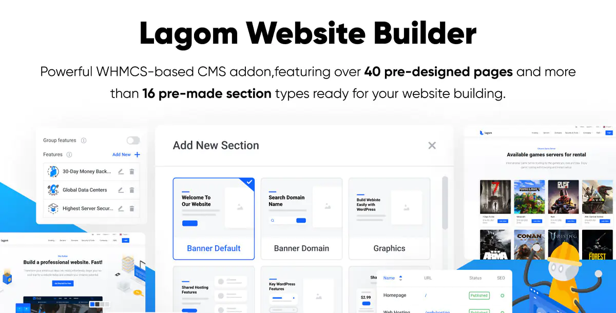 Lagom WHMCS Website Builder by Rsstudio